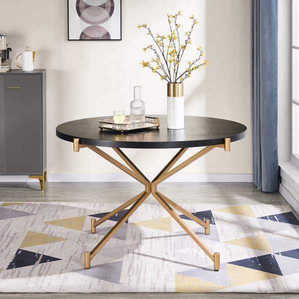 Nashly Round Metal Base Dining Table